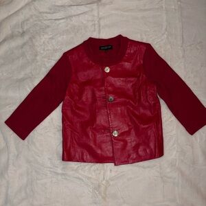 Jones New York Red Faux Leather Jacket 🧥 Stylish Business Casual Wear